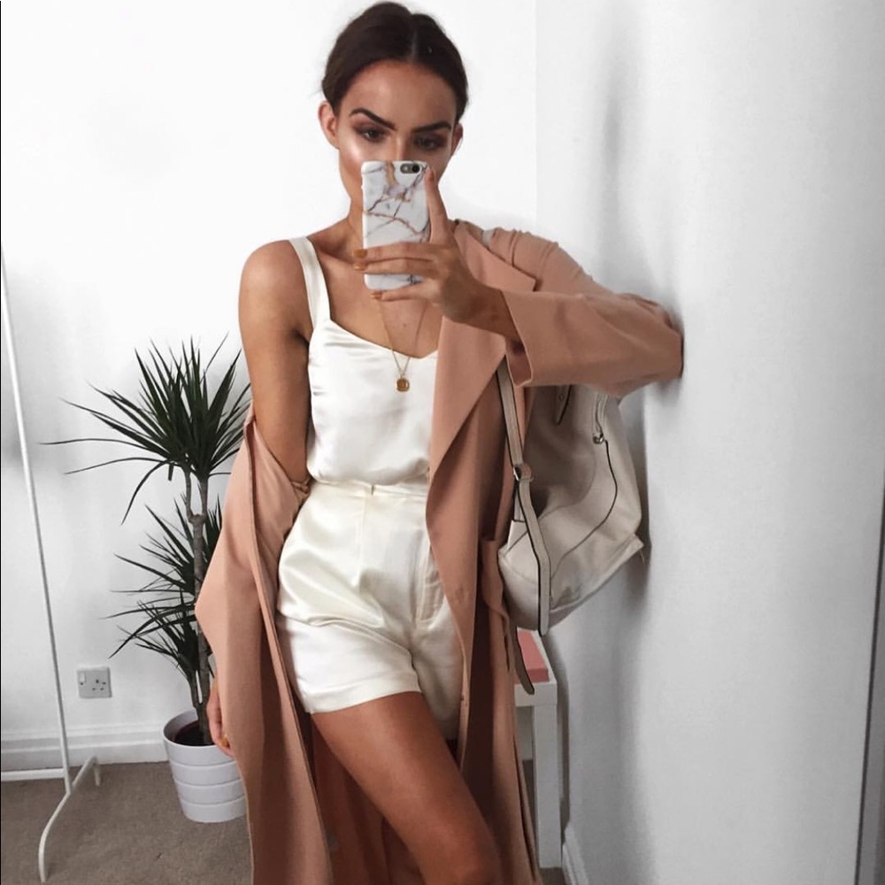 H&M cami & shorts set in cream